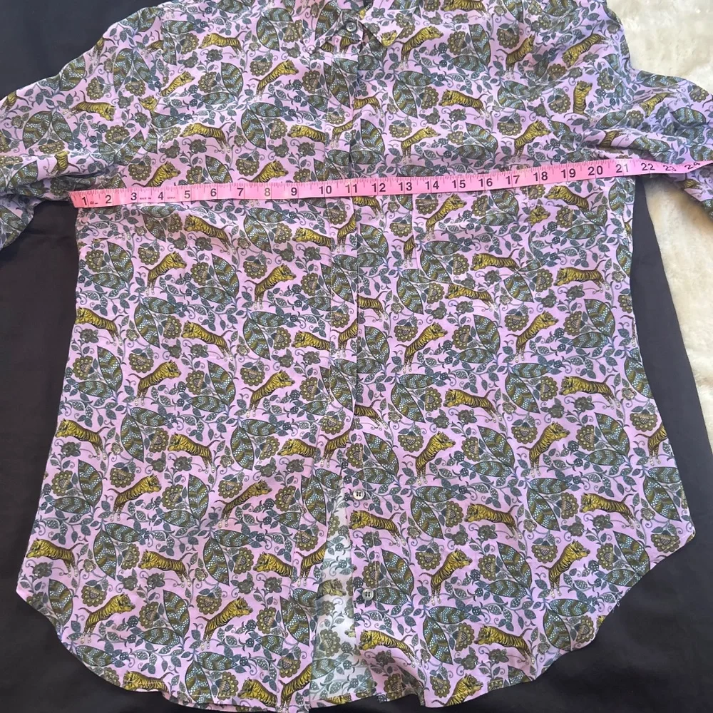 J.Crew Silk Floral Tiger Blouse Size 12 - Picture 5 of 6
